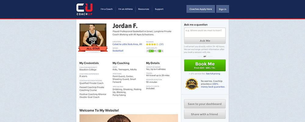 CoachUp Coach Profile - Final